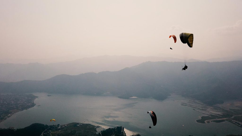 Flying in Pokhara
